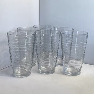 6 Libbey Orbita Cooler Water or Tea Drinking Glasses‎ - Like NEW